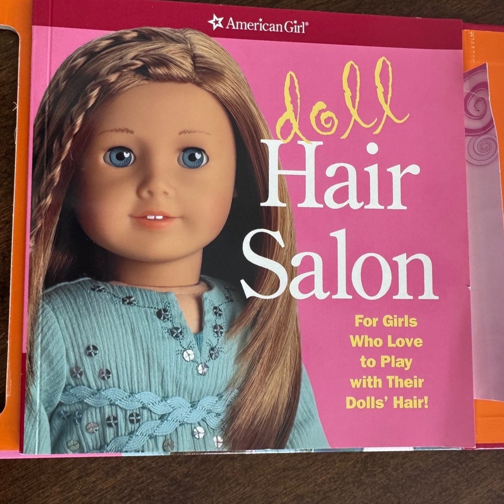 American Girl Doll Hair Salon Kit Styling Book DVD Brush Pick Spray Bottle Set